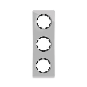 ONEKEYELECTRO Plaque de finition en verre Garda, 3 postes, vertical-"Gris"