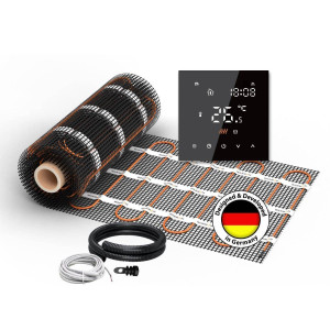 Natte chauffante WARMON CLASSIC LIGHT 100 W/m² avec Thermostat TS300 noir - 8 m²