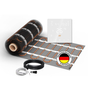 2x Nattes chauffantes WARMON CLASSIC 150 W/m² (8+6 m²) avec Thermostat TS300 blanc - 14 m²
