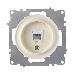 ONEKEYELECTRO Prise réseau RJ45, prise réseau 1xRJ45, CAT5e, encastrée, sans cadre-"Beige"