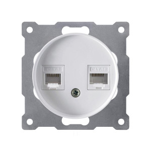 ONEKEYELECTRO Prise double 2xRJ45, Cat.5e UTP-"Blanc"