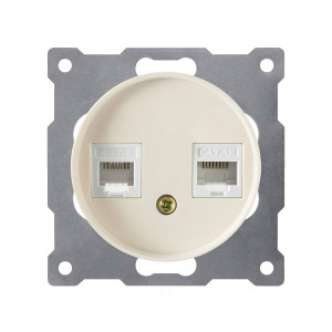 ONEKEYELECTRO Prise double 2xRJ45, Cat.5e UTP-"Beige"