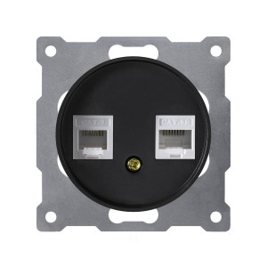 ONEKEYELECTRO Prise double 2xRJ45, Cat.5e UTP-"Noir"