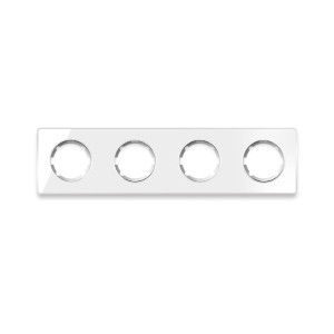 ONEKEYELECTRO Plaque de finition Garda en verre 4 postes, horizontal, encastré