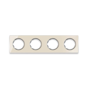 ONEKEYELECTRO Plaque de finition Garda en verre 4 postes, horizontal, encastré-"Beige"