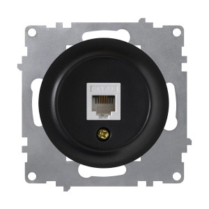 ONEKEYELECTRO Prise réseau RJ45, prise réseau 1xRJ45, CAT5e, encastrée, sans cadre-"Noir"