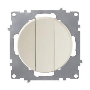 ONEKEYELECTRO Interrupteur triple, simple allumage, témoin lumineux,  1 voie, encastré, sans cadre-"Beige"