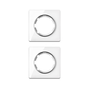 ONEKEYELECTRO Plaque de finition Garda en verre, 1 poste, encastré (pack de 2)-"Blanc 2 piéces"