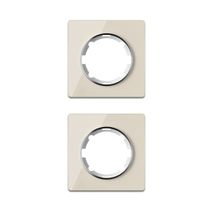ONEKEYELECTRO Plaque de finition Garda en verre, 1 poste, encastré (pack de 2)-"Beige 2 piéces"