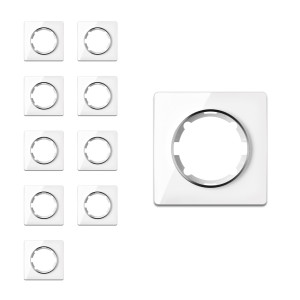 ONEKEYELECTRO Plaque de finition Garda en verre, 1 poste, encastré (pack de 10)-"Blanc 10 piéces"