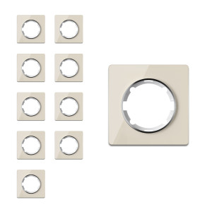 ONEKEYELECTRO Plaque de finition Garda en verre, 1 poste, encastré (pack de 10)-"Beige 10 piéces"