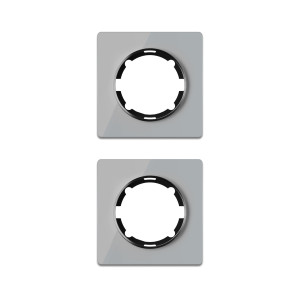 ONEKEYELECTRO Plaque de finition Garda en verre, 1 poste, encastré (pack de 2)-"Gris 2 piéces"