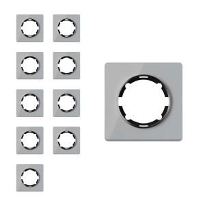 ONEKEYELECTRO Plaque de finition Garda en verre, 1 poste, encastré (pack de 10)-"Gris 10 piéces"