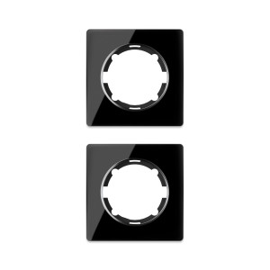 ONEKEYELECTRO Plaque de finition Garda en verre, 1 poste, encastré (pack de 2)-"Noir 2 piéces"