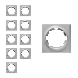 ONEKEYELECTRO Plaque de finition Florence en plastique, 1 poste (pack de 10)-"Gris 10 piéces"