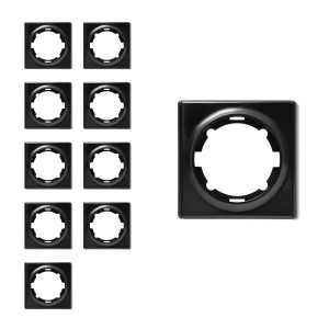 ONEKEYELECTRO Plaque de finition Florence en plastique, 1 poste (pack de 10)-"Noir 10 piéces"