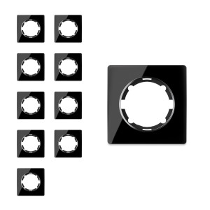 ONEKEYELECTRO Plaque de finition Garda en verre, 1 poste, encastré (pack de 10)-"Noir 10 piéces"
