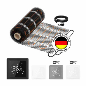 Chauffage mural électrique WARMON CLASSIC LIGHT 100 W/m² avec Thermostat TS 100 Touch noir - 14 m²