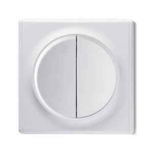 ONEKEYELECTRO Interrupteur double, 1 voie avec plaque de finition Florence-"Blanc"