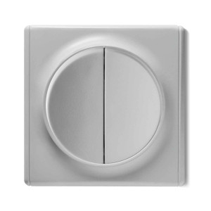 ONEKEYELECTRO Interrupteur double, 1 voie avec plaque de finition Florence-"Gris"
