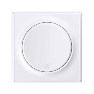 ONEKEYELECTRO Interrupteur va-et-vient, double, encastré, avec plaque de finition Florence-"Blanc"