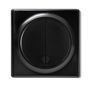 ONEKEYELECTRO Interrupteur va-et-vient, double, encastré, avec plaque de finition Florence-"Noir"