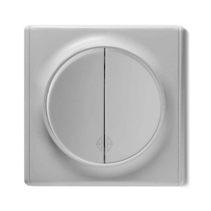 ONEKEYELECTRO Interrupteur va-et-vient, double, encastré, avec plaque de finition Florence-"Gris"
