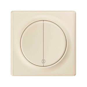 ONEKEYELECTRO Interrupteur va-et-vient, double, encastré, avec plaque de finition Florence-"Beige"