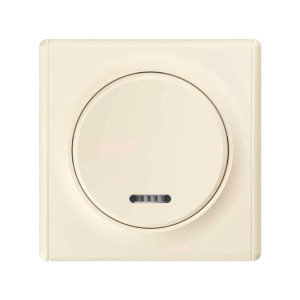 ONEKEYELECTRO Interrupteur simple allumage, avec témoin lumineux, 1 voie avec plaque de finition Florence-"Beige"