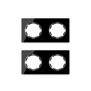 ONEKEYELECTRO Plaque de finition Garda en verre, horizontal, 2 postes (pack 2)-"Noir"