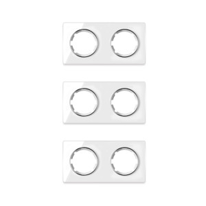 ONEKEYELECTRO Plaque de finition Garda en verre, horizontal, 2 postes (pack 3)