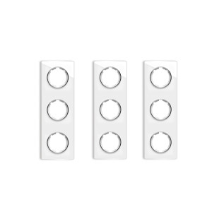 ONEKEYELECTRO Plaque de finition en verre Garda, 3 postes, vertical (pack 3)