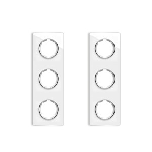 ONEKEYELECTRO Plaque de finition en verre Garda, 3 postes, vertical (pack 2)-"Blanc"