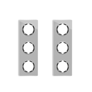 ONEKEYELECTRO Plaque de finition en verre Garda, 3 postes, vertical (pack 2)-"Gris"