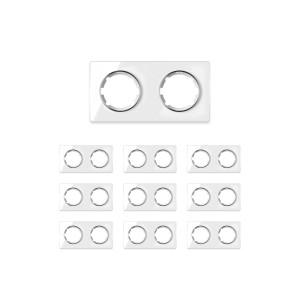 ONEKEYELECTRO Plaque de finition Garda en verre, horizontal, 2 postes (pack 10)
