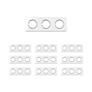 ONEKEYELECTRO Plaque de finition Garda en verre, horizontal, 3 postes (pack 10)