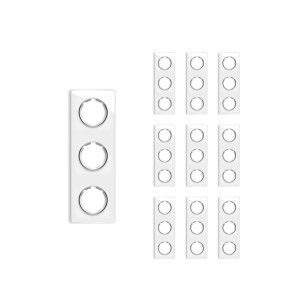 ONEKEYELECTRO Plaque de finition en verre Garda, 3 postes, vertical (pack 10)