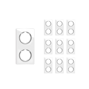 ONEKEYELECTRO Plaque de finition Garda en verre, 2 postes, vertical (pack 10)