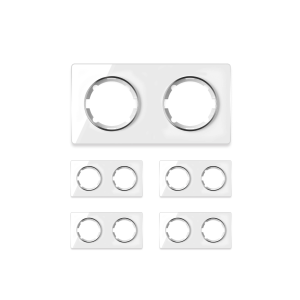 ONEKEYELECTRO Plaque de finition Garda en verre, horizontal, 2 postes (pack 5)