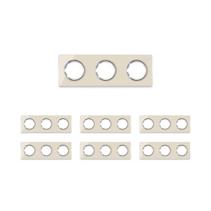 ONEKEYELECTRO Plaque de finition Garda en verre, horizontal, 3 postes (pack 7)-"Beige"