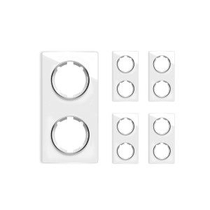 ONEKEYELECTRO Plaque de finition Garda en verre, 2 postes, vertical (pack 2)
