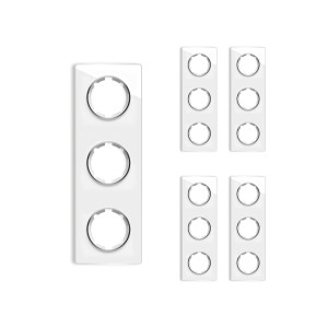 ONEKEYELECTRO Plaque de finition en verre Garda, 3 postes, vertical (pack 5)