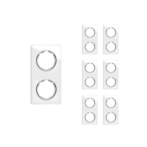 ONEKEYELECTRO Plaque de finition Garda en verre, 2 postes, vertical (pack 7)