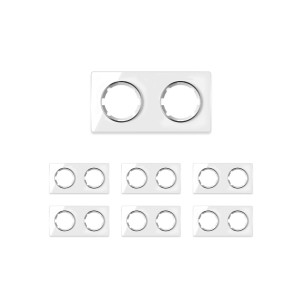 ONEKEYELECTRO Plaque de finition Garda en verre, horizontal, 2 postes (pack 7)-"Blanc"