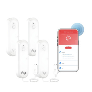 WARMON 4x détecteurs de fuite d eau Stahlmann AquaPro W25 WiFi avec capteur externe
