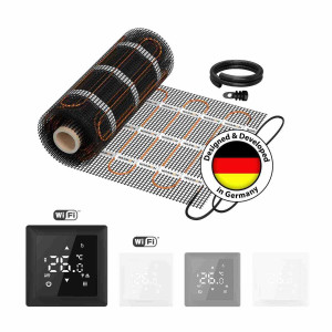 Chauffage mural électrique WARMON CLASSIC LIGHT 100 W/m² avec Thermostat TS 100 Smart WiFi Touch noir - 1 m²