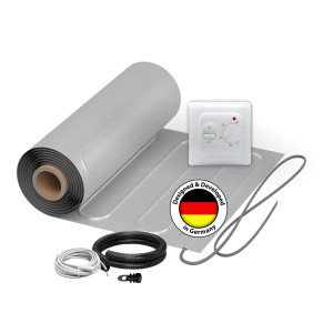 2x Nattes chauffantes WARMON ALU 150 W/m² (8+6 m²) avec Thermostat analogique TS25 - 14 m²