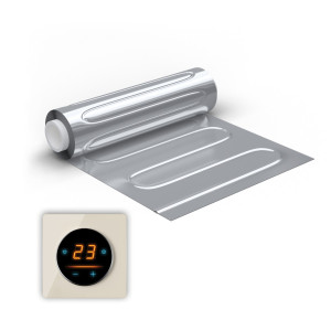 Natte chauffante WARMON ALU 150 W/m² avec Thermostat OKE-25 Touch WIFI et cadre Garda beige - 15 m²