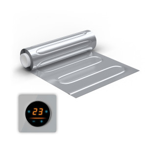 Natte chauffante WARMON ALU 150 W/m² avec Thermostat OKE-25 Touch WIFI et cadre Garda gris - 12 m²