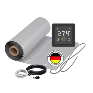 Natte de chauffage au sol WARMON ALU 150 W/m² + Thermostat TS500 WiFi, noir - 3 m²